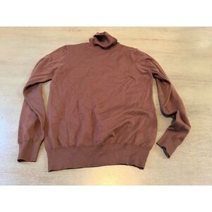 brown ribbed MADISON GRAY turtleneck long sleeve shirt size medium
